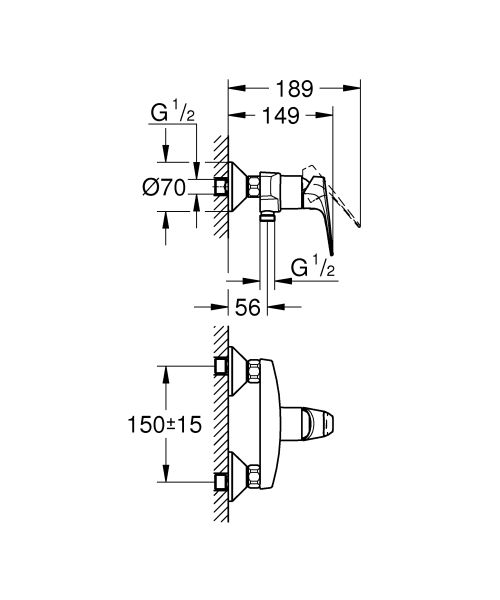 Смеситель для душа Grohe BauFlow 23632000 хром