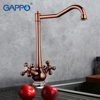 Смеситель для кухни Gappo G4065-3 красное золото Смеситель для кухни Gappo G4065-3 красное золото