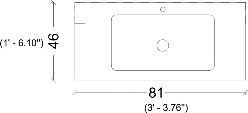 Раковина Armadi Art Vallessi 80см белый 838-080-W
