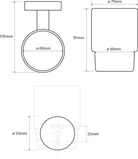 Стакан Sapho X-Round хром XR903