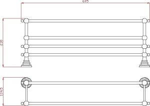 Полка для полотенец Sapho Diamond бронза 1318-14