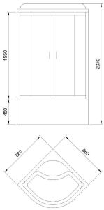 Душевая кабина Royal Bath Hoto стекло прозрачное 86x86см P603