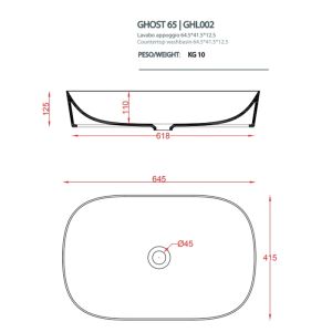 Раковина ArtCeram Ghost GHL002 12 00 Акция giallo zinco 64.5 см