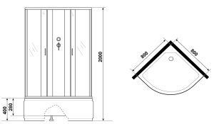 Душевая кабина Niagara NG-6707-14BK 80x80см чёрный/прозрачное