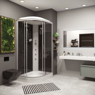 Душевая кабина Niagara NG-3512-14RG с гидромассажем 120x80см серебро/тонированное