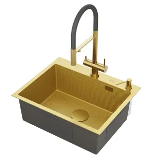 Кухонная мойка Roxenbath Snake 60 560220-60-GS золото текстурное покрытие