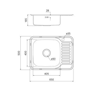 Мойка кухонная IDDIS Basic хром глянцевый BAS65PLi77