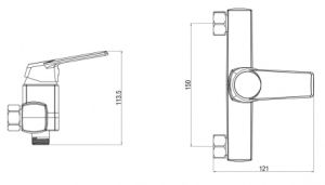Смеситель для душа OneLife P02-200cr полимерный