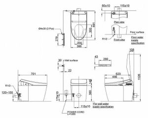Электронная крышка-биде TOTO Neorest TCF9788WG#NW1 с дистанционным управлением белый