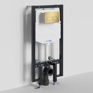 Система инсталляции для унитазов WasserKRAFT Vils 56TLT.010.ME.MG03 с кнопкой смыва золото матовое