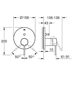 Смеситель для душа Grohe Essence 24167KF1 черный