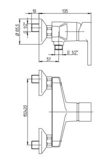 Смеситель для душа Paini Arena 92CR5112SFTKM хром