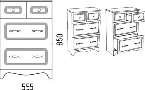 Комод Corozo Классика 55см белый SD-00000329