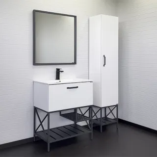 Тумба с раковиной Comforty Бредфорд  00-00013442 75.5 см белый графит Тумба с раковиной Comforty Бредфорд  00-00013442 75.5 см белый графит