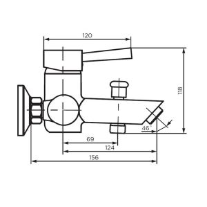 Смеситель для ванны/душа Dorff LOGIC NEW D3010000SS