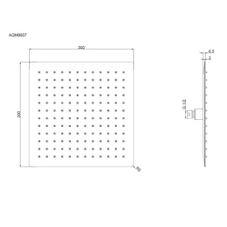 Верхний душ AQUAme Savona AQM8607BG 30 см золото брашированное