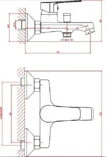 Смеситель для ванны/душа Orange Loop M26-100b с душевым набором Смеситель для ванны/душа Orange Loop M26-100b с душевым набором