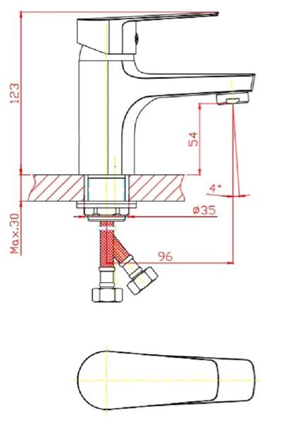 Смеситель для раковины Orange Loop M26-021w белый