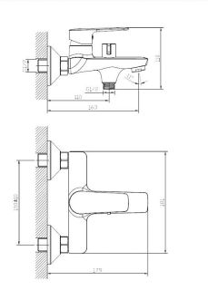 Смеситель для ванны/душа Orange Sofi 2.0 M46-100cr Смеситель для ванны/душа Orange Sofi 2.0 M46-100cr