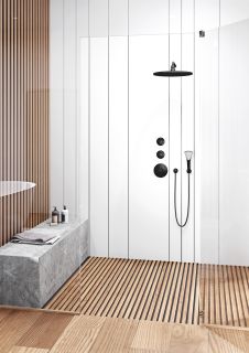 Встраиваемый смеситель для душа Kludi Balance с термостатом чёрный/хром 527298775 Встраиваемый смеситель для душа Kludi Balance с термостатом чёрный/хром 527298775