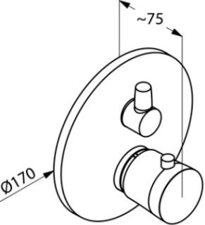 Встраиваемый смеситель для душа Kludi Balance с термостатом хром 528350575 Встраиваемый смеситель для душа Kludi Balance с термостатом хром 528350575