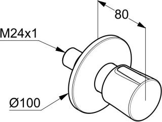 Вентиль скрытого монтажа Kludi Balance чёрный/хром 528158775 Вентиль скрытого монтажа Kludi Balance чёрный/хром 528158775