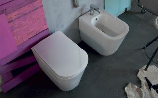 Биде напольное Kerasan Tribeca 512030 белое Биде напольное Kerasan Tribeca 512030 белое