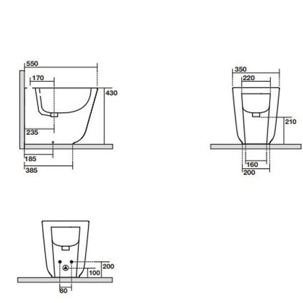 Биде напольное Kerasan Tribeca 512030 белое