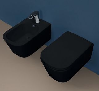 Биде подвесное Kerasan Tribeca 512531 Черное матовое Биде подвесное Kerasan Tribeca 512531 Черное матовое