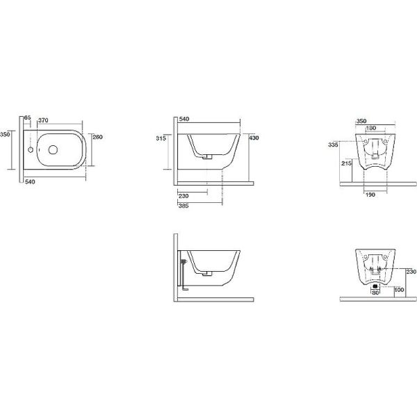 Биде подвесное Kerasan Tribeca 512531 Черное матовое