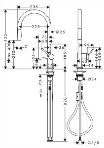 Смеситель Hansgrohe Talis M54 72800800 для кухни сталь