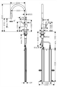 Смеситель Hansgrohe Talis M54 72801800 для кухни сталь
