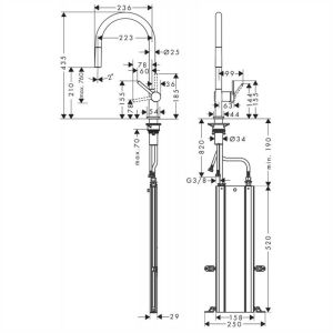 Смеситель Hansgrohe Talis M54 72803670 для кухни черный матовый