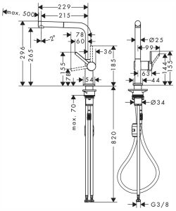 Смеситель Hansgrohe Talis M54 72808800 для кухни сталь