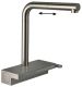 Смеситель Hansgrohe Aquno Select M81 73830800 с вытяжным изливом 2 режима струи под сталь