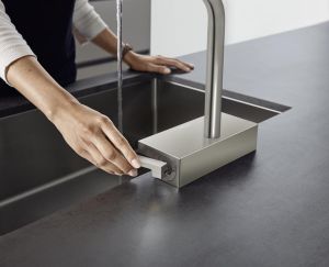 Смеситель Hansgrohe Aquno Select M81 73830800 с вытяжным изливом 2 режима струи под сталь