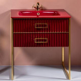 Тумба под раковину Armadi Art Monaco 80см бордо/золото 866-080-RG Тумба под раковину Armadi Art Monaco 80см бордо/золото 866-080-RG