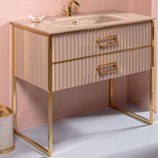 Тумба под раковину Armadi Art Monaco 100см капучино/золото 866-100-CPG Тумба под раковину Armadi Art Monaco 100см капучино/золото 866-100-CPG