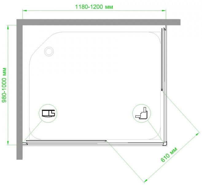 Душевой уголок Royal Bath HPD 120x100см хром RB1120HPD-C-CH