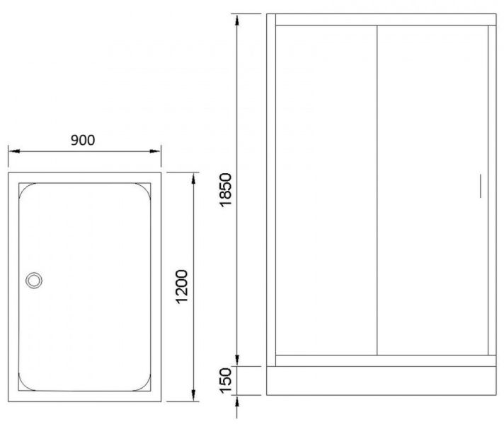 Душевой уголок Royal Bath HPS 120x90см хром RB9120HPS-C-CH