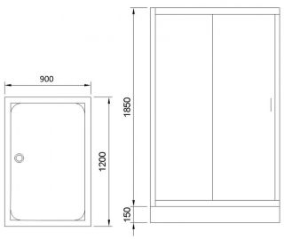 Душевой уголок Royal Bath HPS 120x90см хром RB9120HPS-T-CH