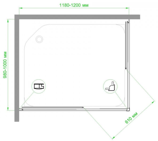 Душевой уголок Royal Bath HPD 120x100см белый RB1120HPD-T