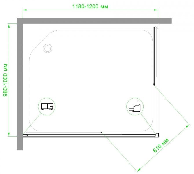 Душевой уголок Royal Bath HPD 120x100см белый RB1120HPD-C