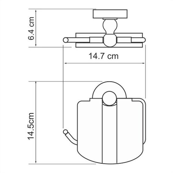 WasserKRAFT Держатель туалетной бумаги с крышкой K-8525