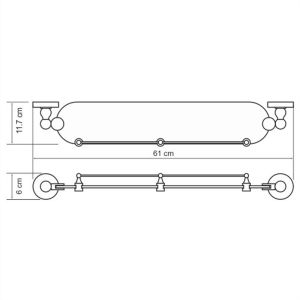 WasserKRAFT Полка стеклянная с бортиком K-7744