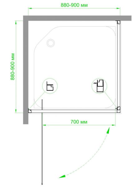 Душевой уголок Royal Bath HV 90x90см хром RB9090HV-C-CH