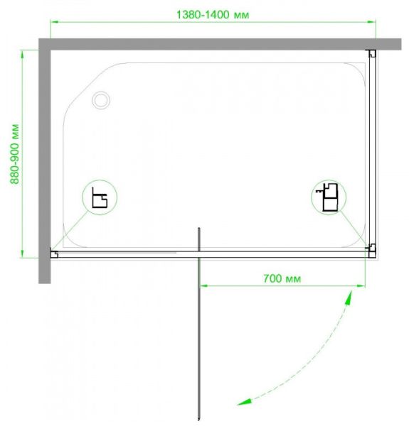Душевой уголок Royal Bath HV 140x90см хром RB9140HV-C-CH
