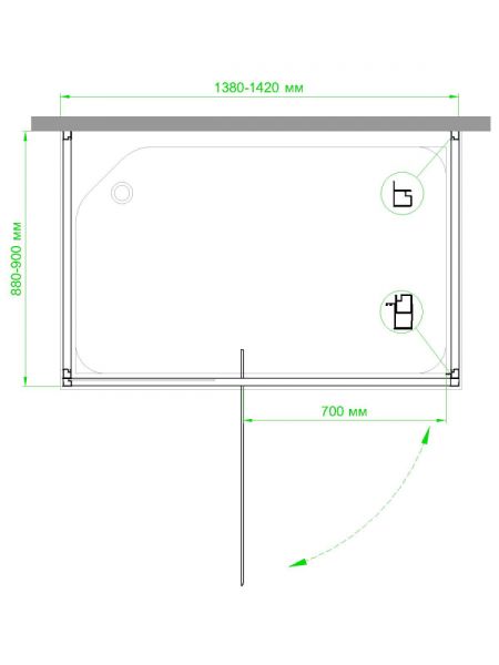 Душевой уголок Royal Bath HV 140x90см хром RB9140HV-C-CH-P