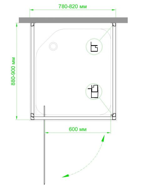 Душевой уголок Royal Bath HV 80x90см хром RB9080HV-C-CH-P
