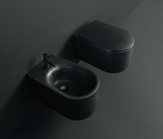Унитаз Kerasan Nolita 531431 подвесной Черный матовый без сиденья Унитаз Kerasan Nolita 531431 подвесной Черный матовый без сиденья